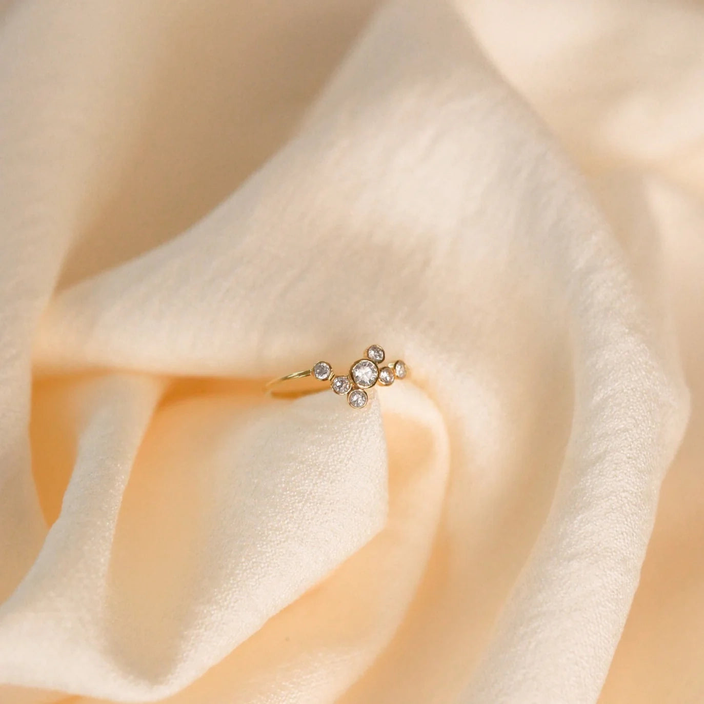 Cluster Birthstone Ring Silver 18K Gold Plated