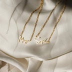 Carrie Figaro Chain Name Necklace Silver 18K Gold Plated