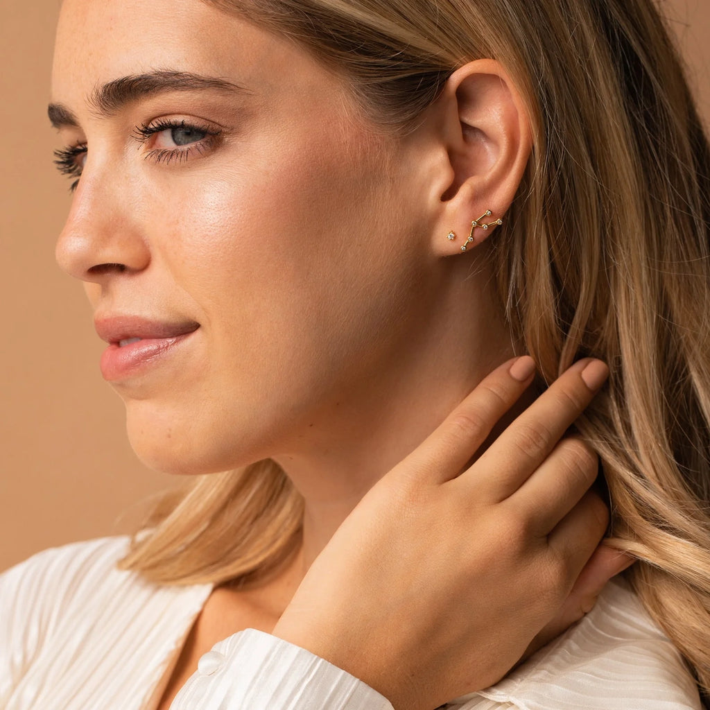 Constellation Earrings Silver 18K Gold Plated