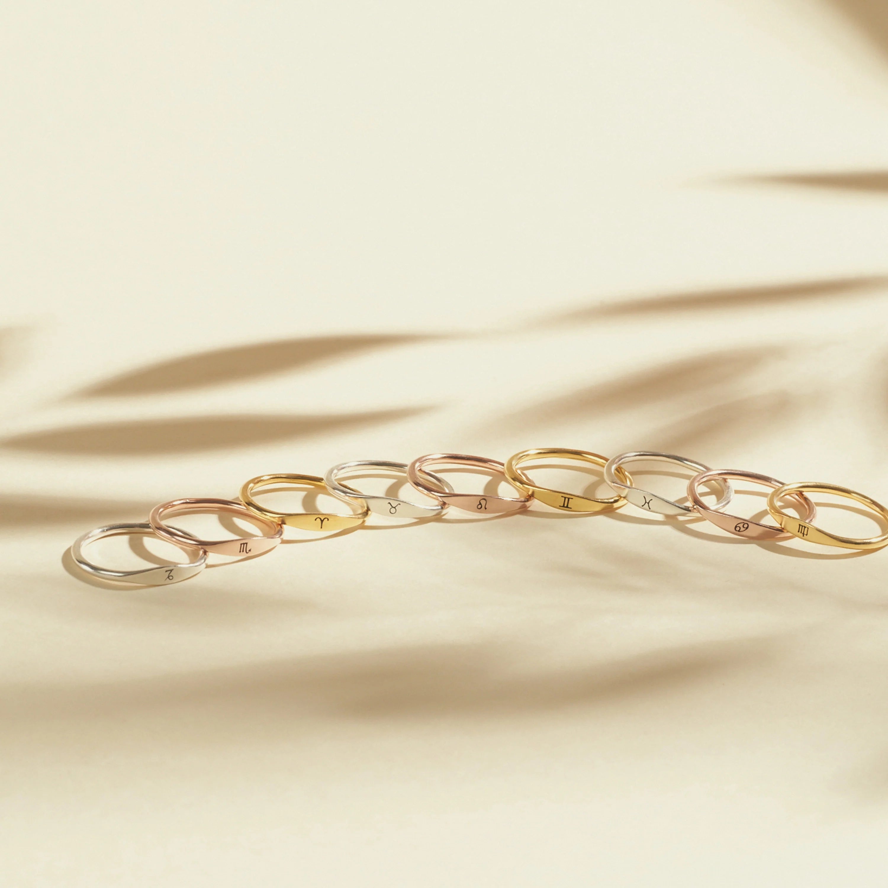 Skinny Zodiac Ring Silver 18K Gold Plated