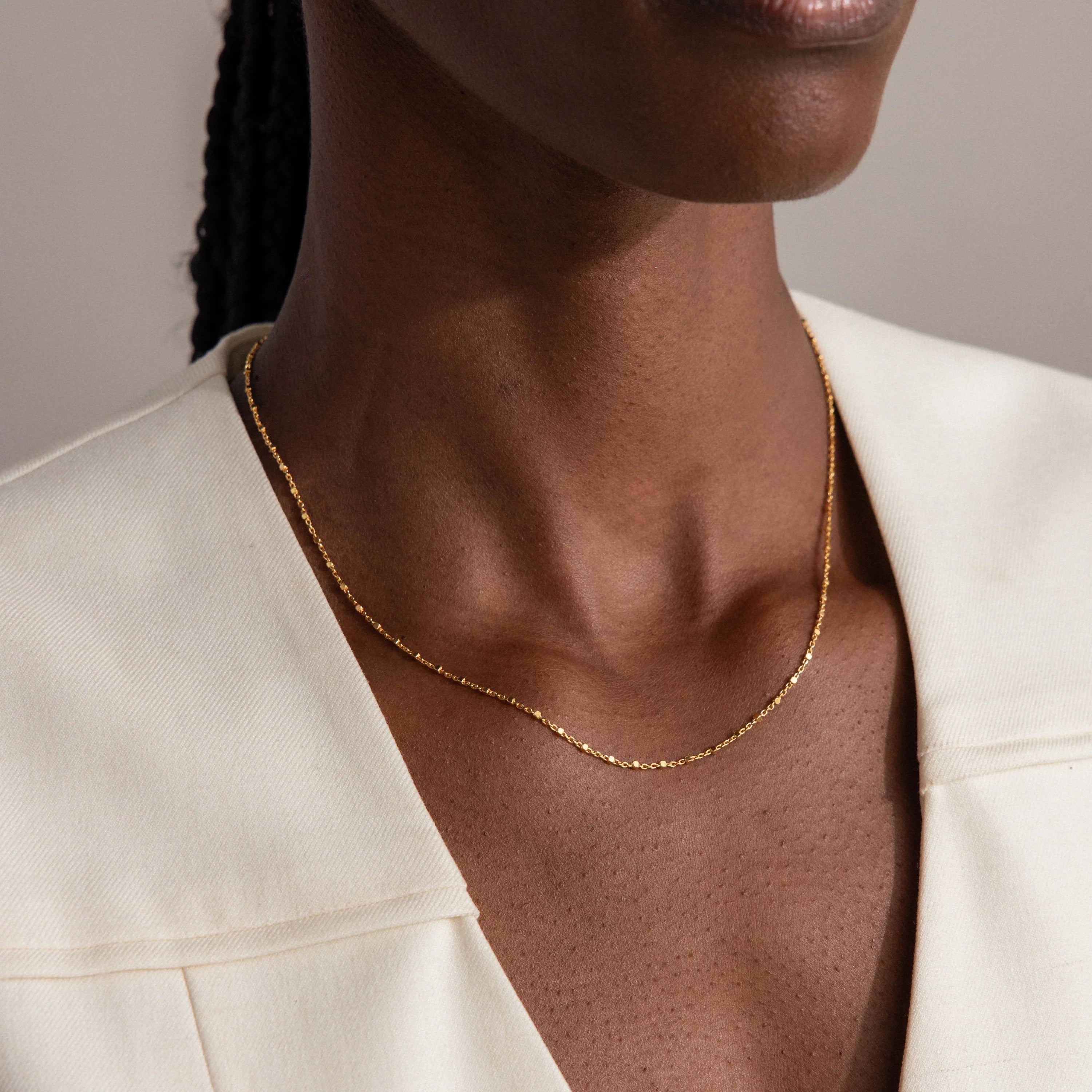 Dot Station Necklace Silver 18K Gold Plated