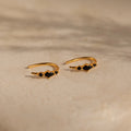 Amaya Black Marquise Threaders Silver 18K Gold Plated