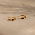 Amaya Black Marquise Threaders Silver 18K Gold Plated