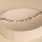 Diamond Bezel Tennis Bracelet Silver 18K Gold Plated