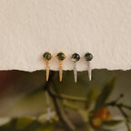 Agate Diamond Drop Earrings Silver 18K Gold Plated
