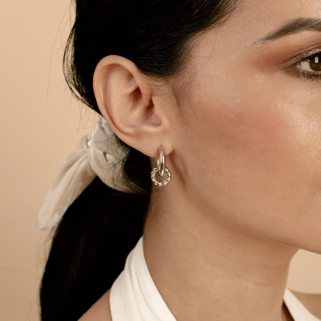 Claire Twisted Hoops Silver 18K Gold Plated