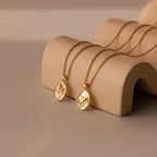 Pearl Tulip Pendant Necklace Silver 18K Gold Plated