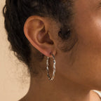 Large Twisted Hoops Silver 18K Gold Plated