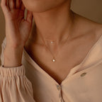 Diamond Starburst Duo Necklace Silver 18K Gold Plated