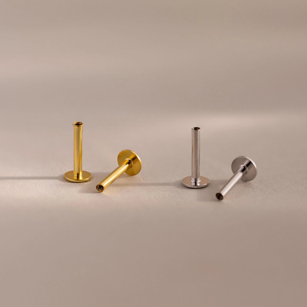 Flatback Post Set   Silver 18K Gold Plated