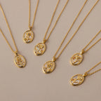 Pearl Flower Birthstone Necklace Silver 18K Gold Plated