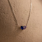 Toi et Moi Teardrop Heart Necklace  Silver 18K Gold Plated