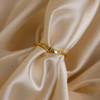 North Star Curve Dome Ring Silver 18K Gold Plated