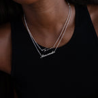 Figaro Chain Name Necklace Silver 18K Gold Plated