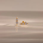 Ombre Diamond Flatback Studs Silver 18K Gold Plated
