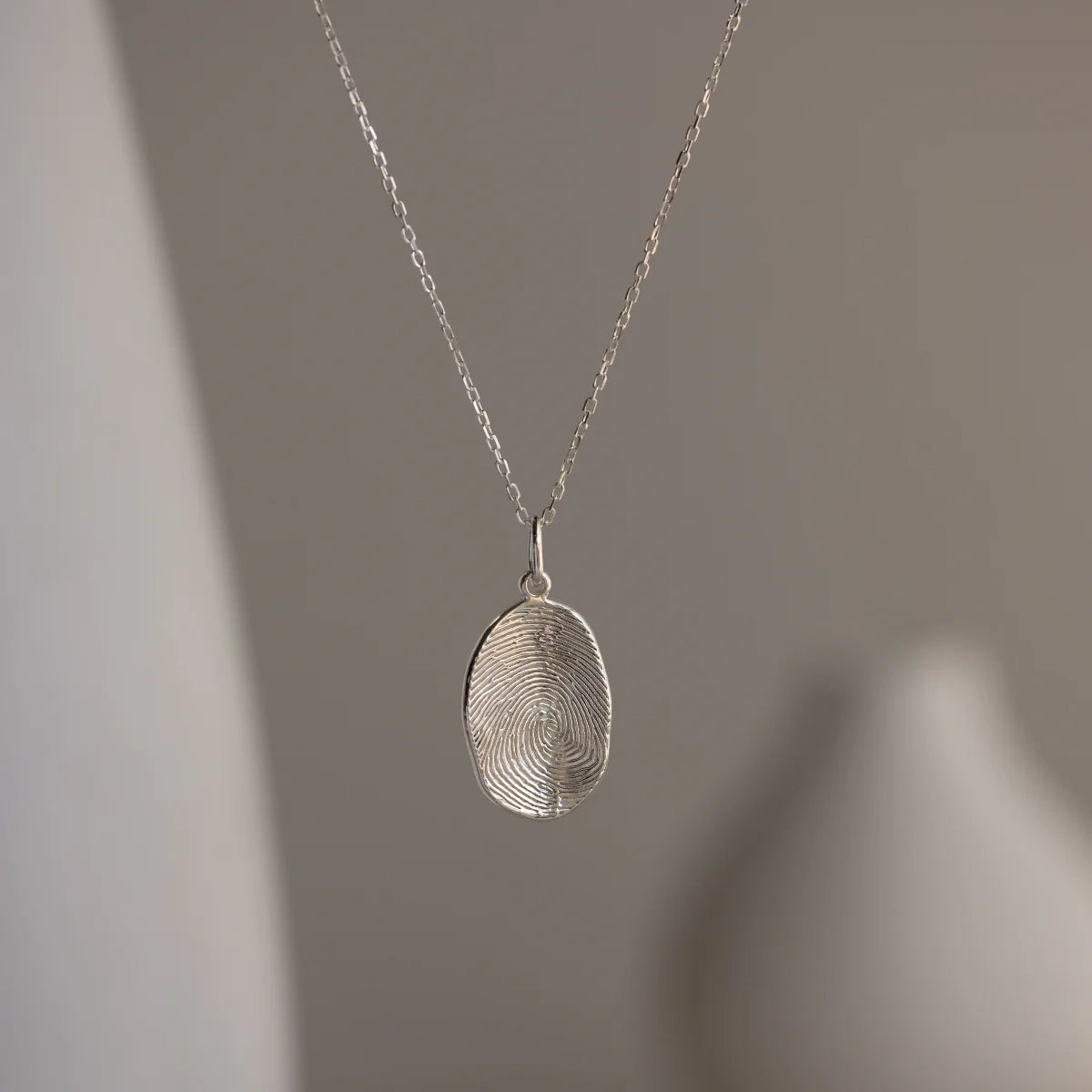 Custom Fingerprint Necklace Silver 18K Gold Plated
