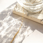 White Station Necklace Silver 18K Gold Plated