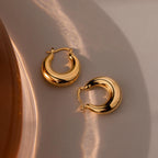 Sculpted Hoops Silver 18K Gold Plated
