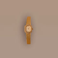 Diamond Woven Mesh Pave Timepiece Silver 18K Gold Plated