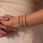 Diamond Heart Tennis Bracelet Silver 18K Gold Plated