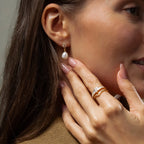 Pearl Diamond Drop Earrings Silver 18K Gold Plated