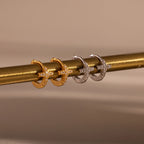 Diamond Cross Huggies Silver 18K Gold Plated