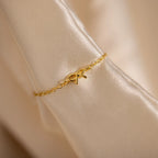 Bow Chain Ring Silver 18K Gold Plated