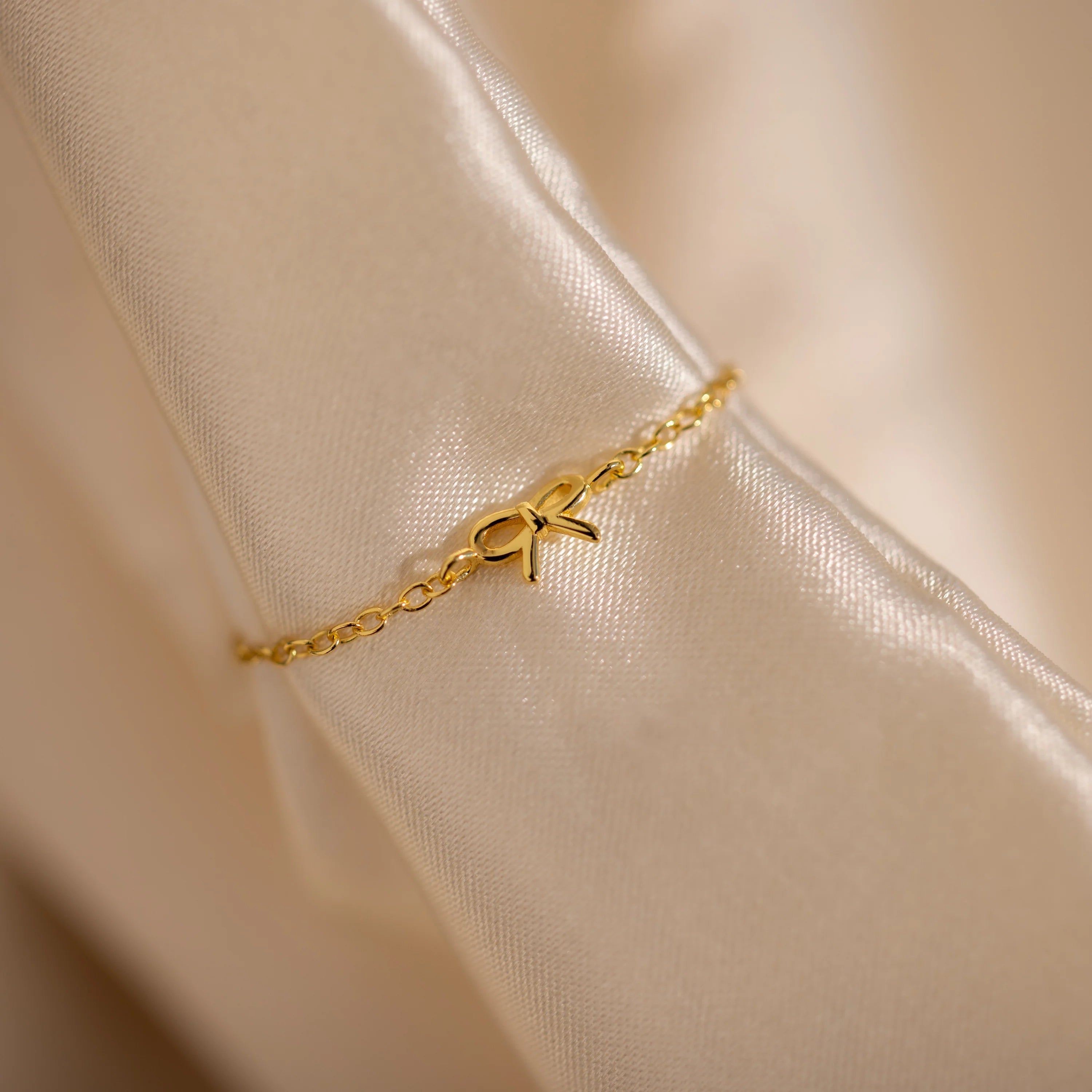 Bow Chain Ring Silver 18K Gold Plated