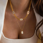North Star Opal Trio Necklace Silver 18K Gold Plated