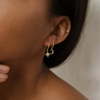 Moon and Star Huggies Silver 18K Gold Plated