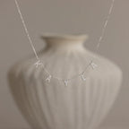 Pave Letter Necklace Silver 18K Gold Plated