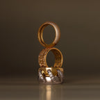 Round & Baguette Diamond Ring Silver 18K Gold Plated