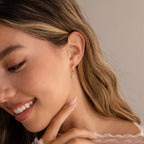 Jade Marquise Huggies Silver 18K Gold Plated