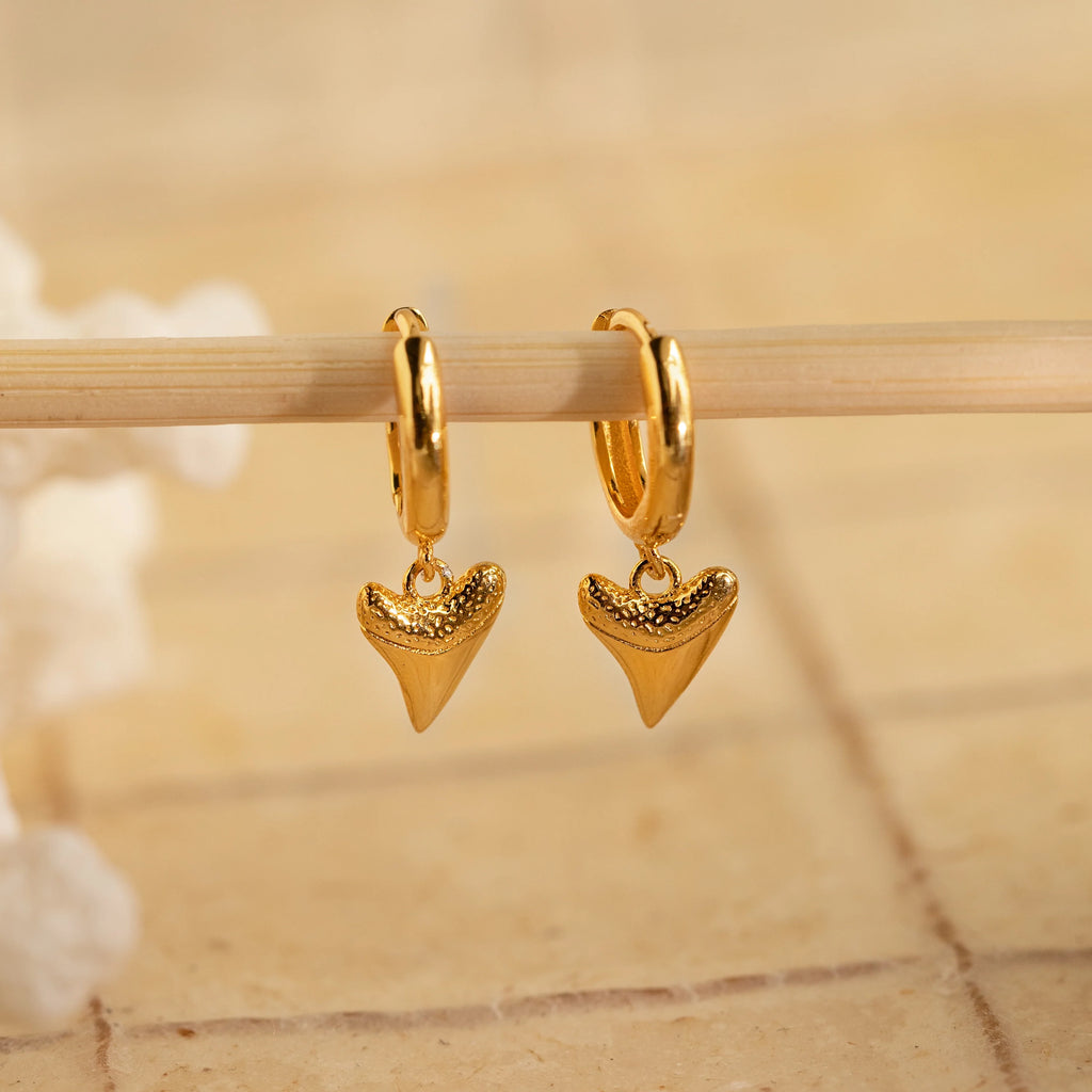 Shark Tooth Huggies Silver 18K Gold Plated