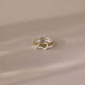 Duo Peridot Tennis Eternity Band Set Silver 18K Gold Plated