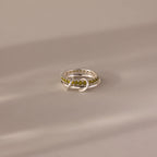 Duo Peridot Tennis Eternity Band Set Silver 18K Gold Plated