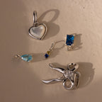 Dainty Duo Birthstone Charm Silver 18K Gold Plated
