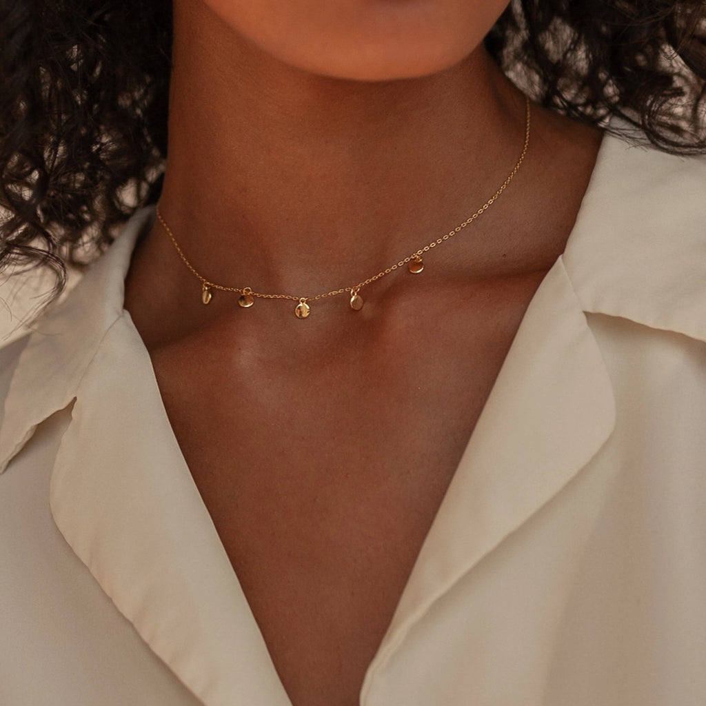 Piera Coin Necklace Silver 18K Gold Plated