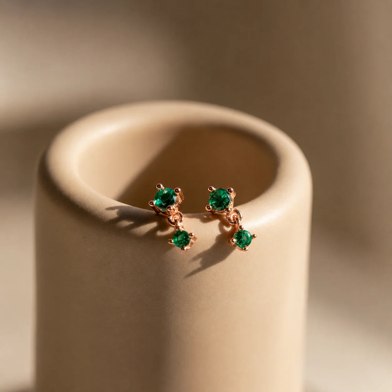 Ruby Birthstone Drop Studs