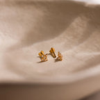Starburst Flat Back Studs Silver 18K Gold Plated