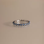 Lace Eternity Blue Zircon Ring Silver 18K Gold Plated
