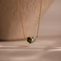 Toi et Moi Teardrop Heart Necklace Silver 18K Gold Plated