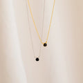 Onyx Diamond Necklace Silver 18K Gold Plated