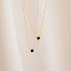 Onyx Diamond Necklace Silver 18K Gold Plated