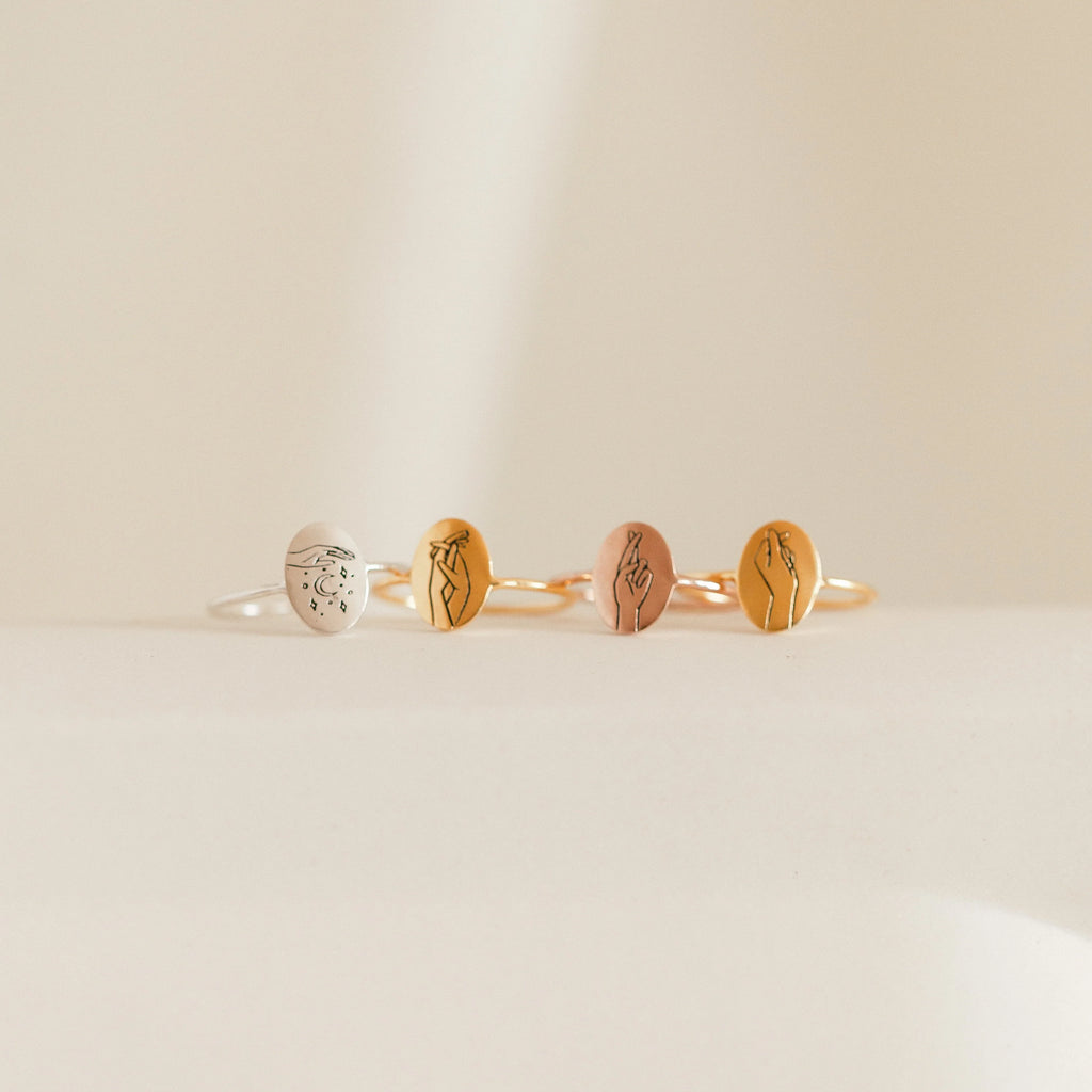 Gestures of Love Ring Silver 18K Gold Plated