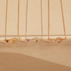 Love Knot Birthstone Necklace Silver 18K Gold Plated