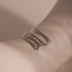 Multipurpose Pave Link Clasp Set Silver 18K Gold Plated