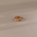 Topaz Tennis Eternity Band Ring Set  Silver 18K Gold Plated