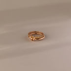 Topaz Tennis Eternity Band Ring Set  Silver 18K Gold Plated