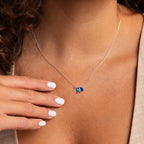 Toi et Moi Birthstone Necklace Silver 18K Gold Plated